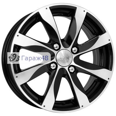 K&amp;K KC480 R14 / 5.5J PCD 4x100 ET 43 ЦО 60.1 Литые Черный глянцевый с полированной лицевой поверхностью